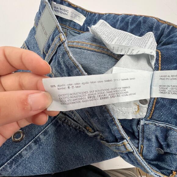 Zara Denim Shorts Womens 2 High Rise Grommet Side Fray Hem Summer Cutoff - Picture 5 of 8